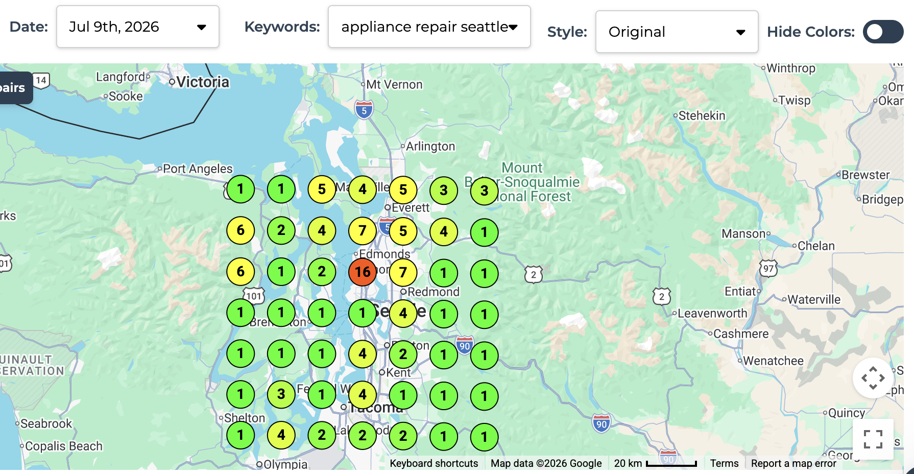 After local ranking grid for Appliance Pro Repairs
